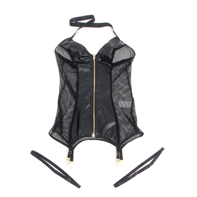 SUBBLIME - 954444 ROBE SEXY EN MAILLE CUIR NOIR S/M – Image 6