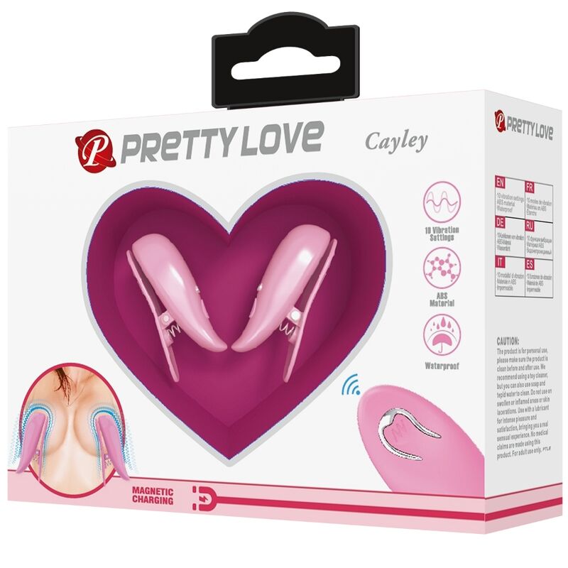 PRETTY LOVE - PINCES À TÉTONS CAILEY 10 VIBRATIONS TÉLÉCOMMANDE ROSE – Image 8