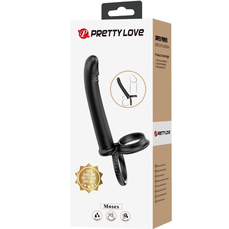 PRETTY LOVE - DILLION DOUBLE PÉNÉTRATION DOUBLE ANNEAU PÉNAL NOIR – Image 8