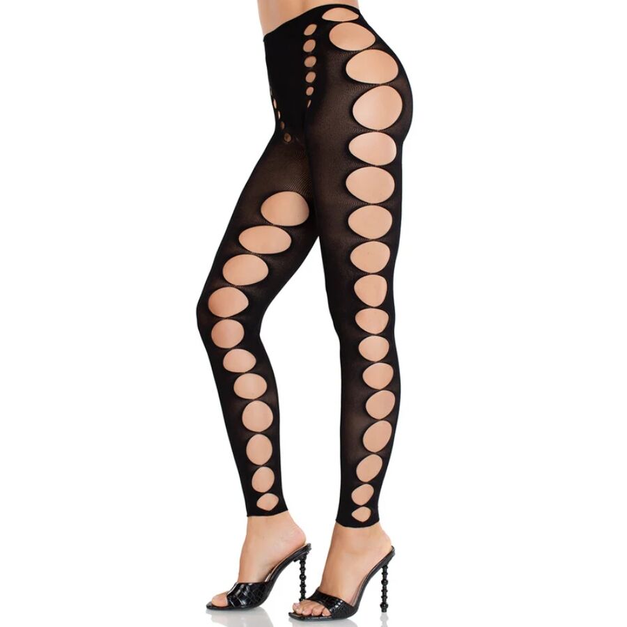 LEG AVENUE - BAS OPAQUES SANS COUTURE ET SANS BRETELLES NOIRS – Image 2