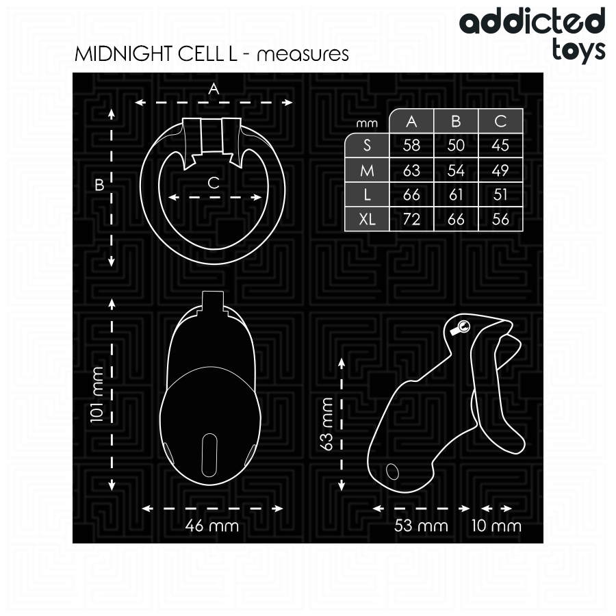 ADDICTED TOYS LOCKED - CAGE À PÉNIS MINDNIGHT CELL TAILLE L – Image 5