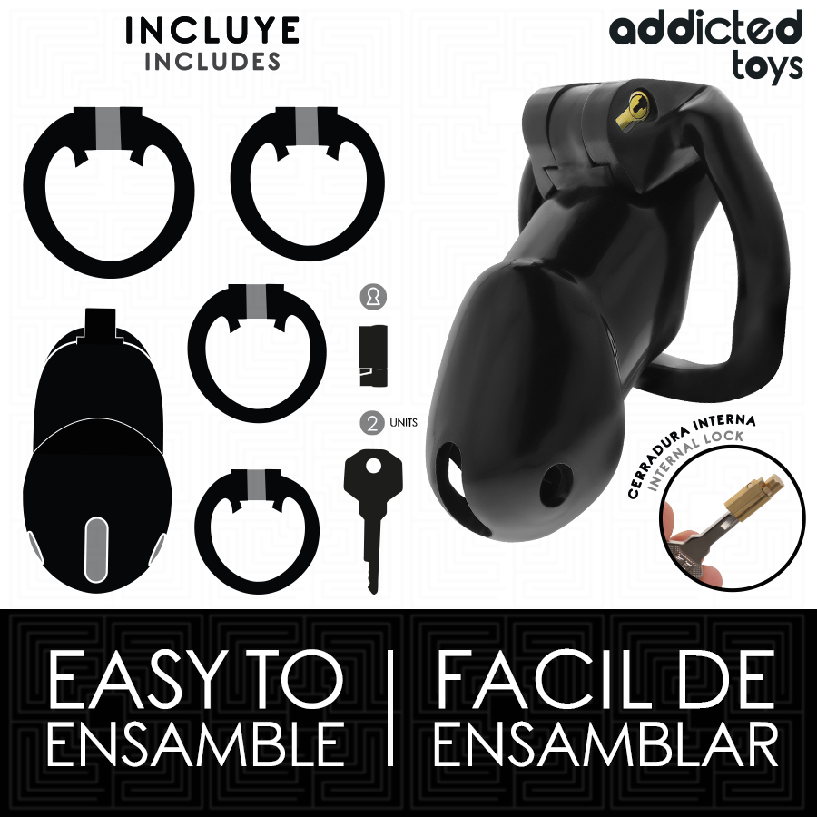 ADDICTED TOYS LOCKED - CAGE À PÉNIS MINDNIGHT CELL TAILLE L – Image 4