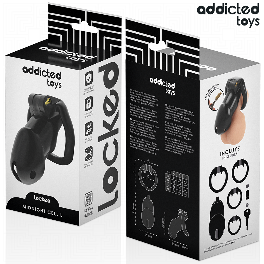 ADDICTED TOYS LOCKED - CAGE À PÉNIS MINDNIGHT CELL TAILLE L – Image 6