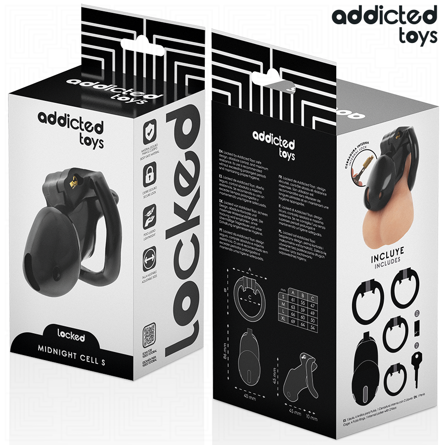 ADDICTED TOYS LOCKED - CAGE À PÉNIS MINDNIGHT CELL TAILLE S 4.8 CM – Image 6