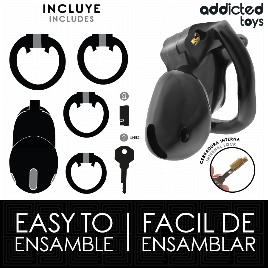 ADDICTED TOYS LOCKED - CAGE À PÉNIS MINDNIGHT CELL TAILLE S 4.8 CM – Image 4