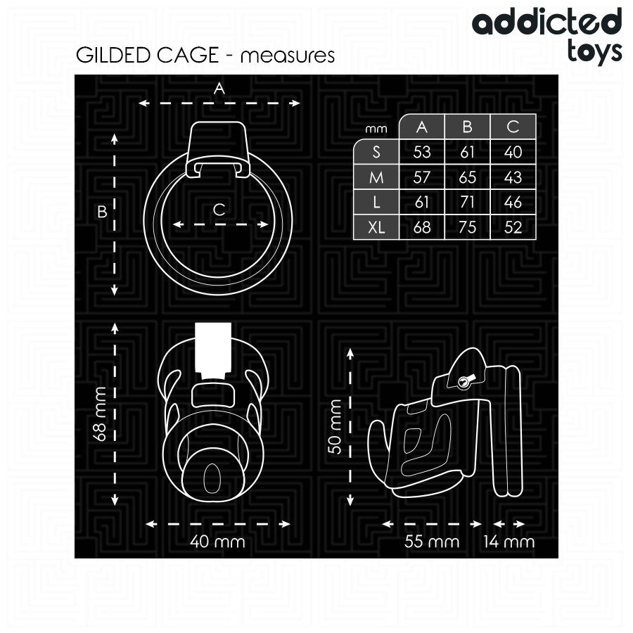 ADDICTED TOYS LOCKED - CAGE À PÉNIS GILDEN CAGE 8,5 CM – Image 5