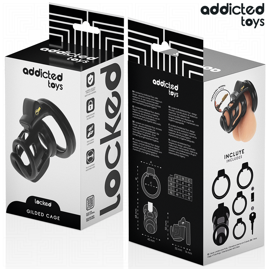 ADDICTED TOYS LOCKED - CAGE À PÉNIS GILDEN CAGE 8,5 CM – Image 6