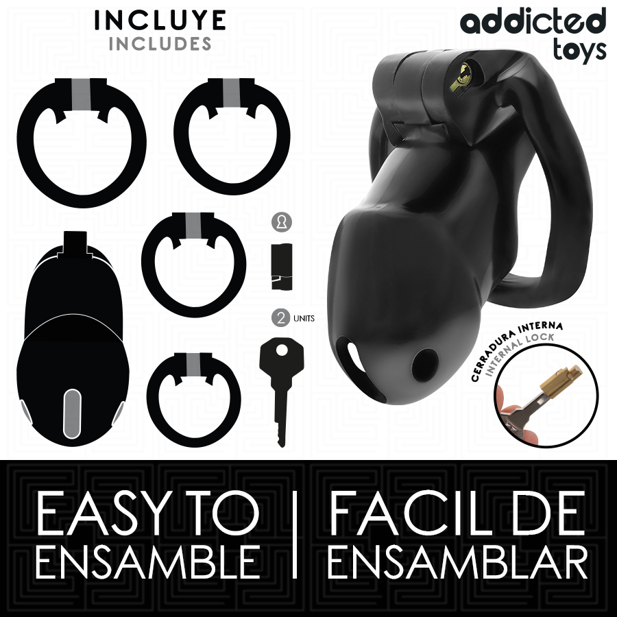ADDICTED TOYS LOCKED - CAGE À PÉNIS MINDNIGHT CELL 4.2 CM TAILLE M – Image 4