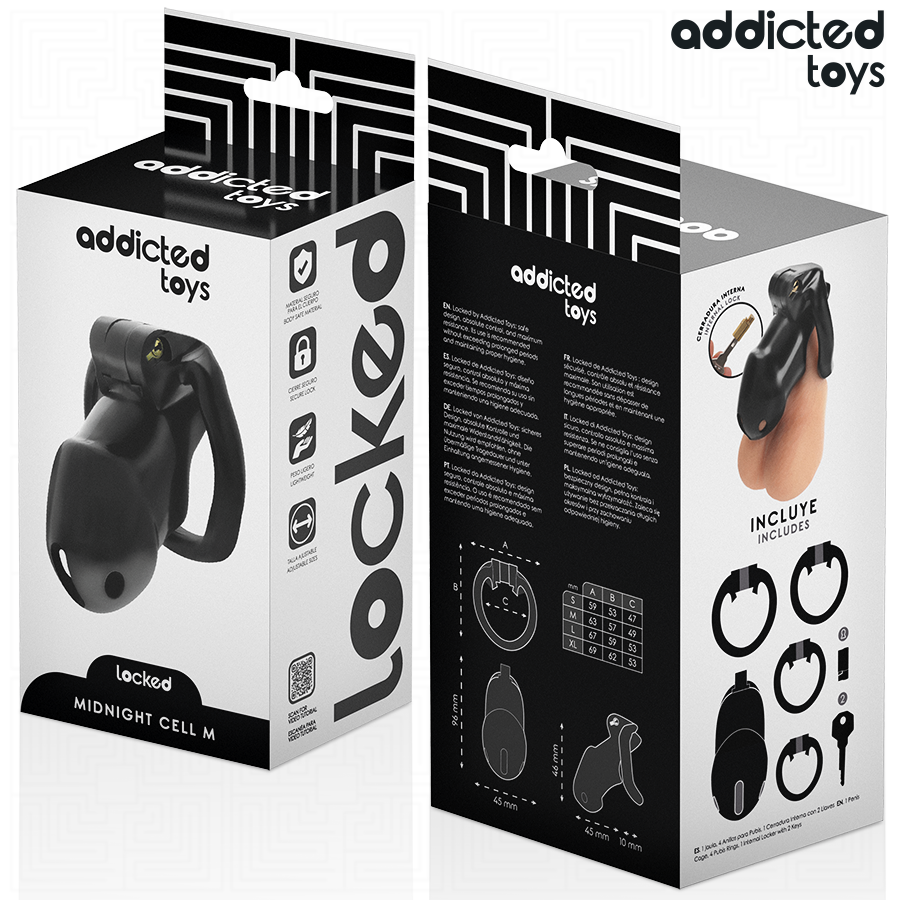 ADDICTED TOYS LOCKED - CAGE À PÉNIS MINDNIGHT CELL 4.2 CM TAILLE M – Image 6