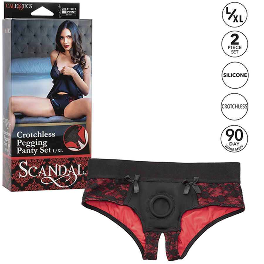 CALEXOTICS - SCANDAL ENSEMBLE DE CULOTTES SANS ENTREJAMBE AVEC GODE TAILLE L/XL – Image 7