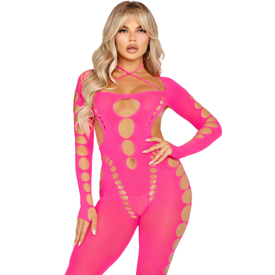 LEG AVENUE - BODYSTOCKING ROSE DOS OUVERT TAILLE UNIQUE – Image 4
