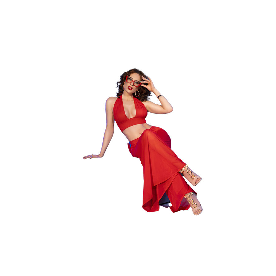 CHILIROSE - CR 4857 ENSEMBLE HAUT ET PANTALON ROUGE TAILLE XL – Image 4