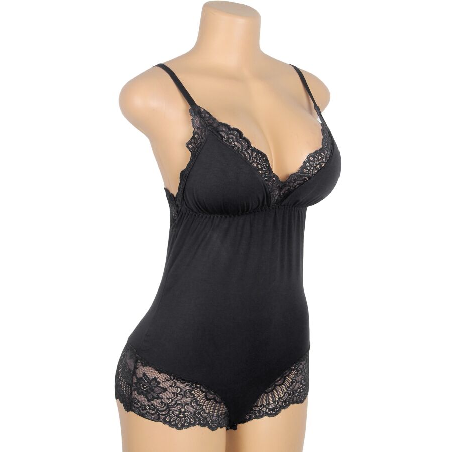 SUBBLIME - TEDDY DÉTAIL DENTELLE FLORALE NOIR S/M – Image 7