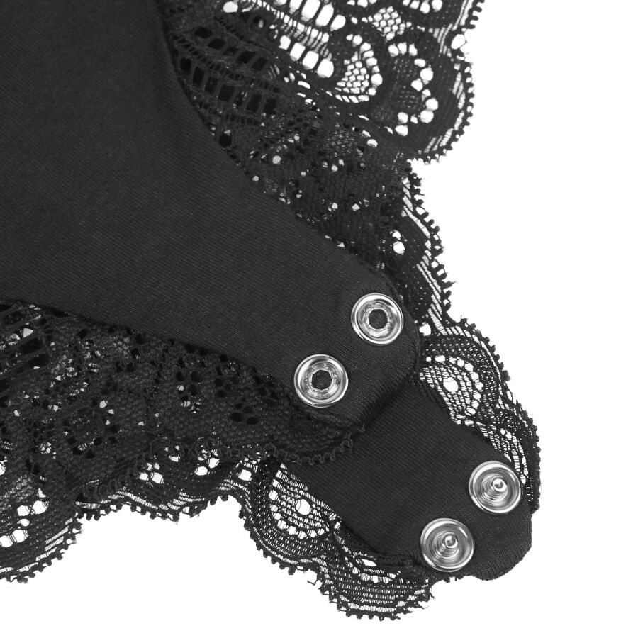 SUBBLIME - TEDDY DÉTAIL DENTELLE FLORALE NOIR S/M – Image 17
