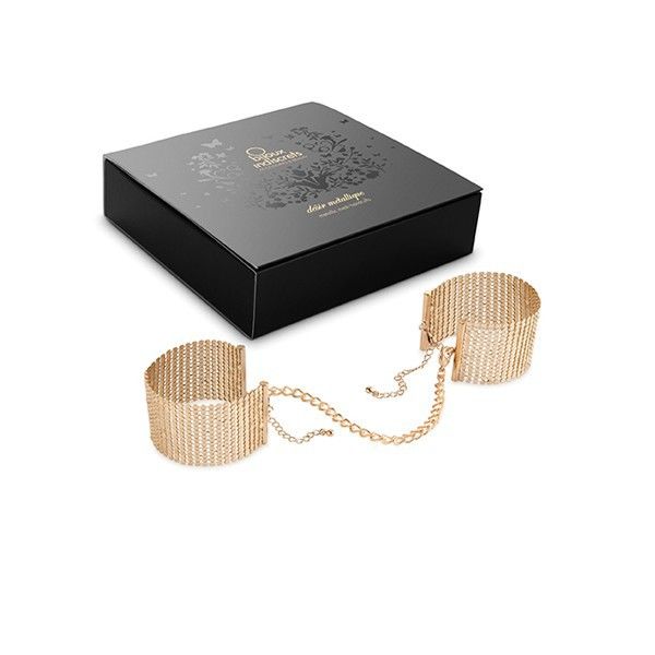 BIJOUX - DÉSIR MÉTALLIQUE MENOTTES MAILLE MÉTAL DORÉ – Image 4