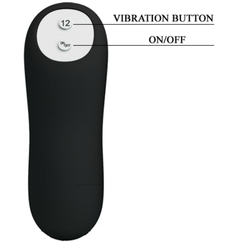 PRETTY LOVE - PLUG ANAL EN SILICONE FORME PÉNIS ET 12 MODES DE VIBRATION NOIR – Image 5