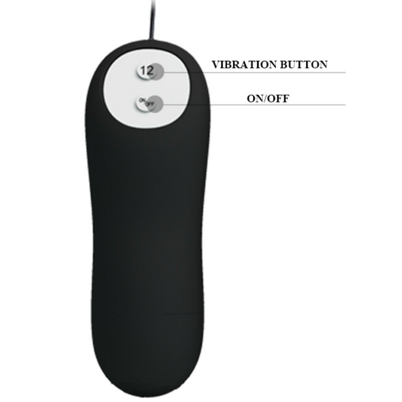 PRETTY LOVE - PLUG ANAL FORME DANCRE SILICONE 12 MODES DE VIBRATION NOIR – Image 2