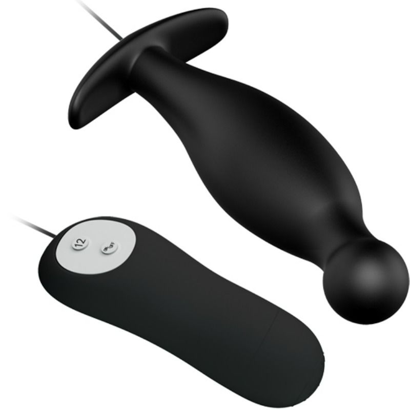 PRETTY LOVE - PLUG ANAL EN SILICONE 12 MODES DE VIBRATION NOIR – Image 3
