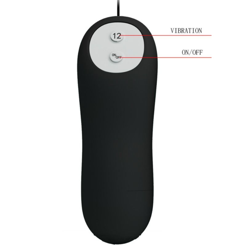 PRETTY LOVE - PLUG ANAL EN SILICONE 12 MODES DE VIBRATION NOIR – Image 5