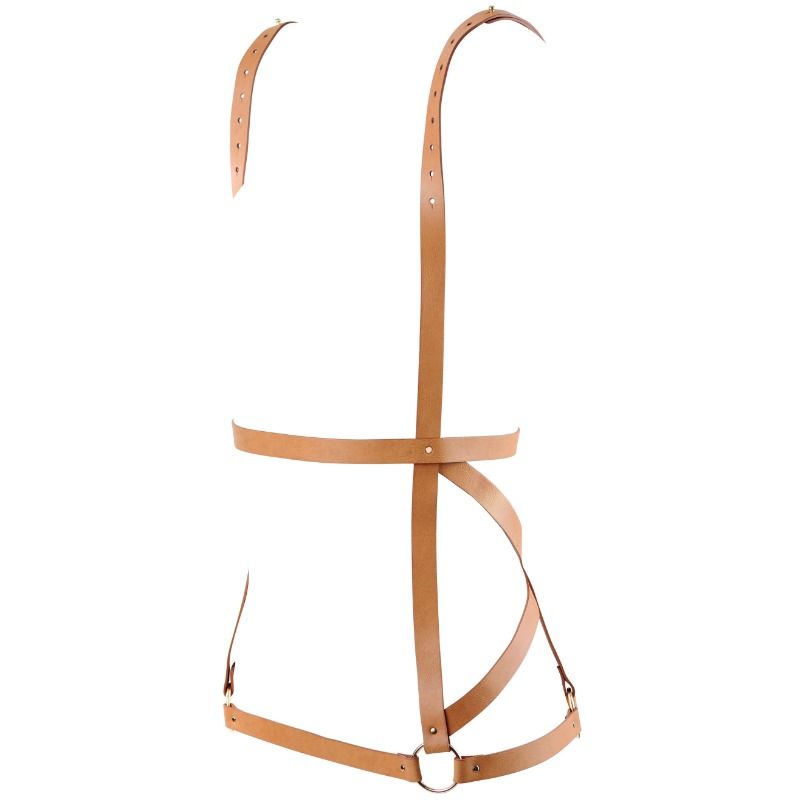 BIJOUX - INDISCRETS MAZE HARNAIS FORME ROBE MARRON – Image 2