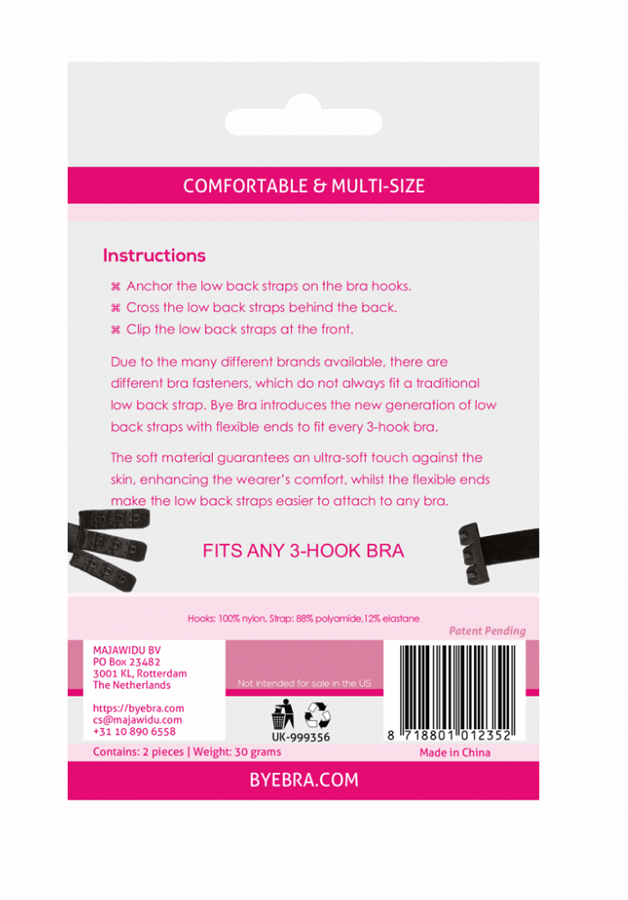 BYE-BRA - ADAPTATEUR DE SOUTIEN-GORGE À DOS OUVERT NOIR & BLANC – Image 3