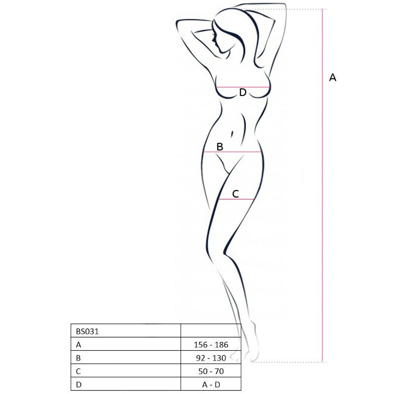 PASSION - FEMME BS031 BODYSTOCKING BLANC TAILLE UNIQUE – Image 2