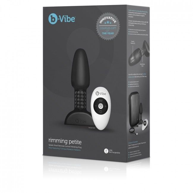 B-VIBE - RIMMING TÉLÉCOMMANDE PLUG ANAL PETITE NOIR – Image 2