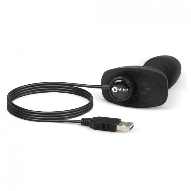 B-VIBE - RIMMING TÉLÉCOMMANDE PLUG ANAL PETITE NOIR – Image 3
