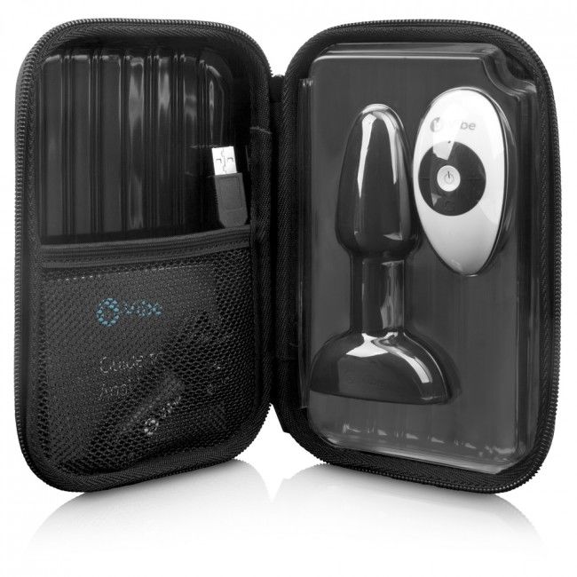 B-VIBE - RIMMING TÉLÉCOMMANDE PLUG ANAL PETITE NOIR – Image 4
