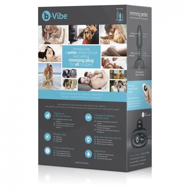 B-VIBE - RIMMING TÉLÉCOMMANDE PLUG ANAL PETITE NOIR – Image 6