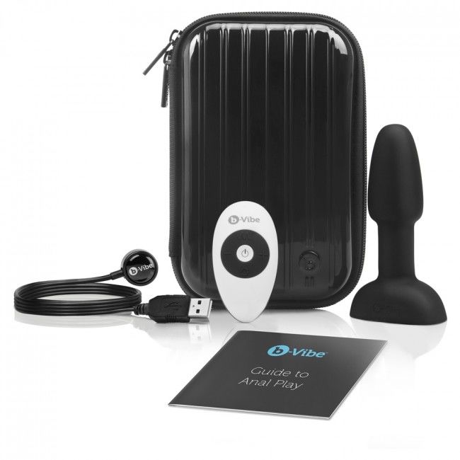 B-VIBE - RIMMING TÉLÉCOMMANDE PLUG ANAL PETITE NOIR – Image 9