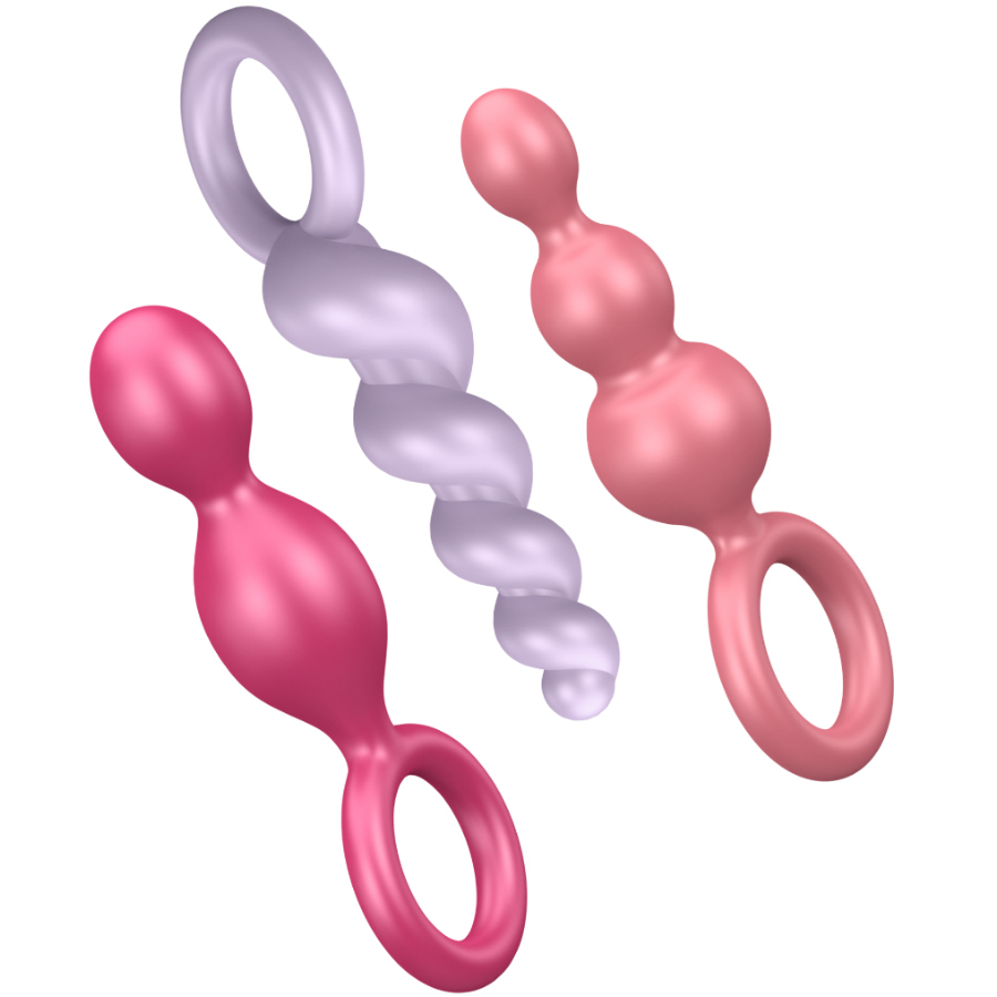 SATISFYER - JEU DE PLUGS ANAL 3 PCS TRICOLORE