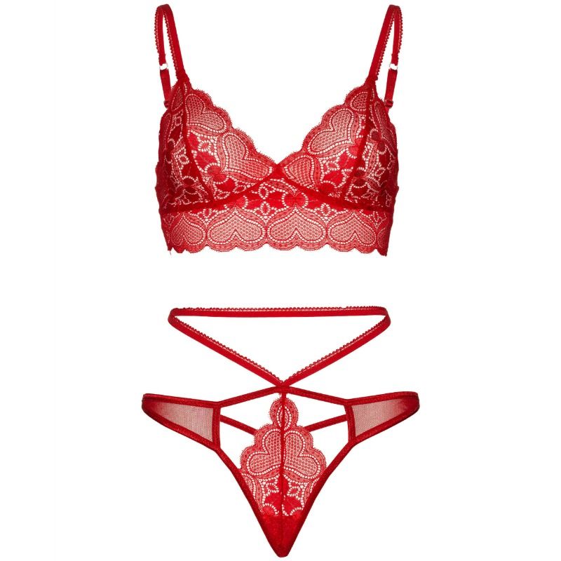 LEG AVENUE - ENSEMBLE 2 PIÈCES BRALETTE ET STRING DENTELLE M/L – Image 3