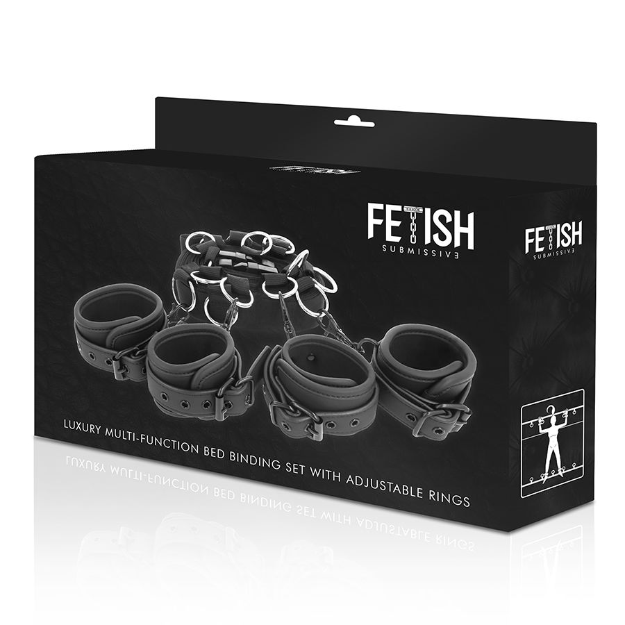 FETISH SUBMISSIVE - ENSEMBLE DE LIENS DE LIT DE LUXE AVEC DOUBLURE EN NOPRÈNE – Image 10