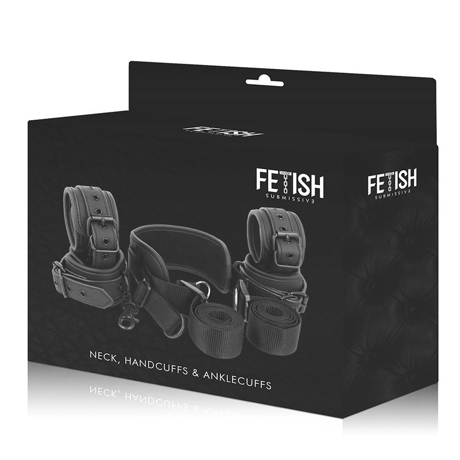 FETISH SUBMISSIVE - POSITION MAÎTRE AVEC 4 MENOTTES DOUBLÉES DE NOPRÈNE – Image 11
