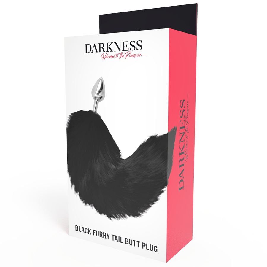 DARKNESS - PLUG ANAL ARGENT 8 CM AVEC QUEUE NOIRE – Image 4