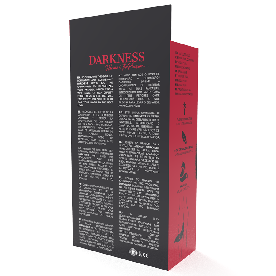 DARKNESS - PLUG ANAL ARGENT 8 CM AVEC QUEUE NOIRE – Image 5