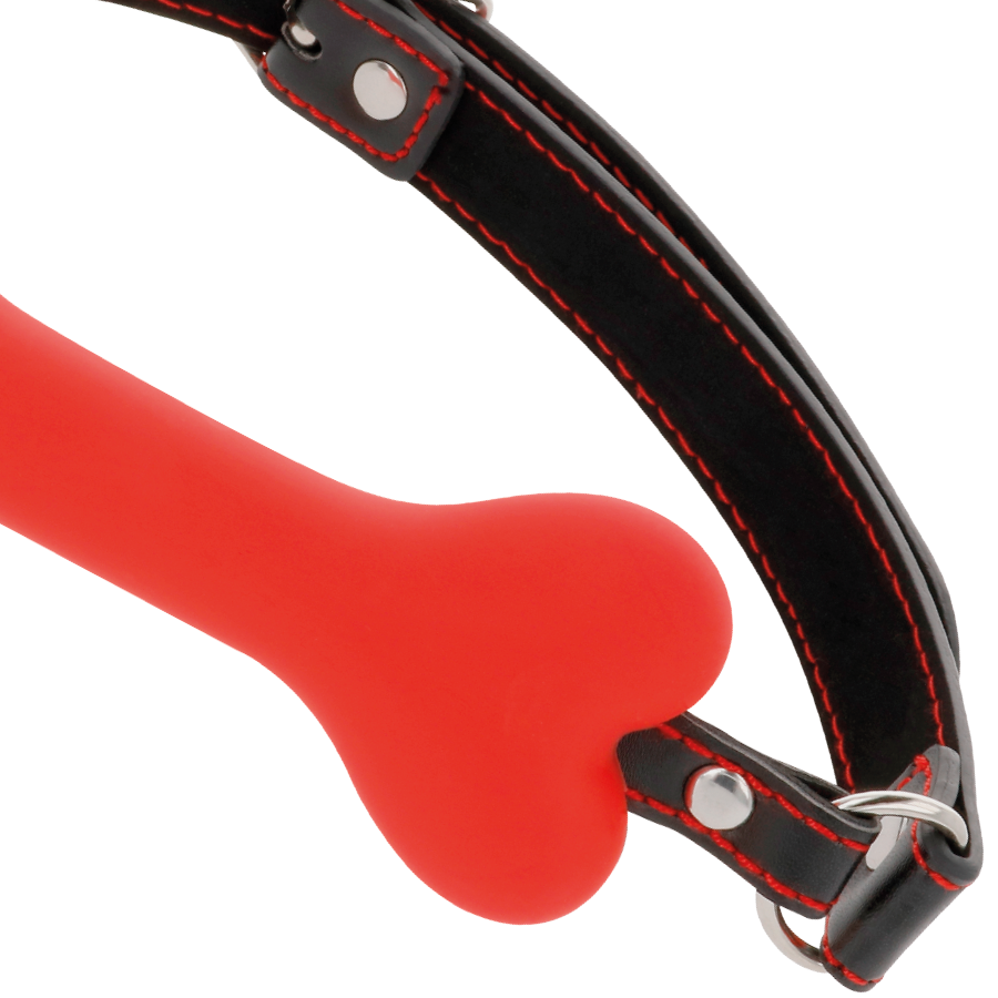 DARKNESS - BÂILLON EN SILICONE À OS ROUGE – Image 3