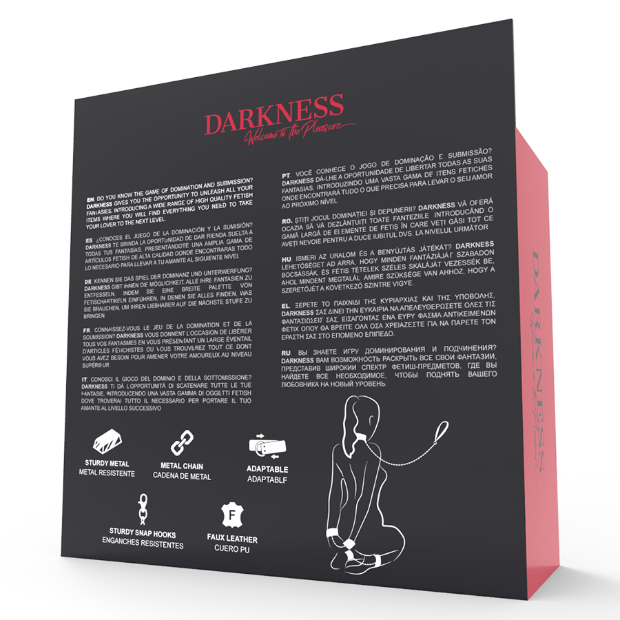 DARKNESS - MENOTTES ET COLLIER EN CUIR NOIR – Image 11