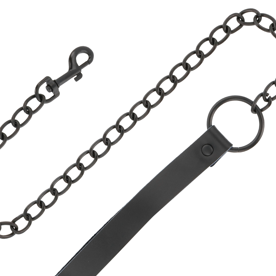 DARKNESS - MENOTTES ET COLLIER EN CUIR NOIR – Image 5