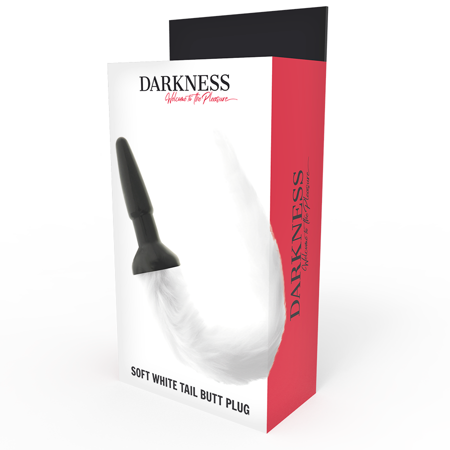 DARKNESS - PLUG ANAL EN SILICONE AVEC QUEUE BLANCHE – Image 3