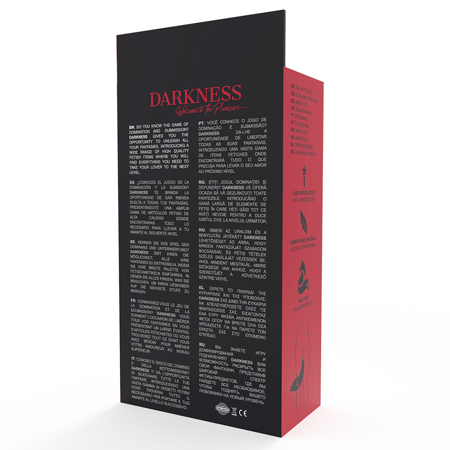 DARKNESS - PLUG ANAL EN SILICONE AVEC QUEUE BLANCHE – Image 4
