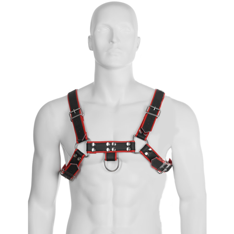 LEATHER BODY - HARNAIS CHAÎNE III NOIR / ROUGE – Image 2