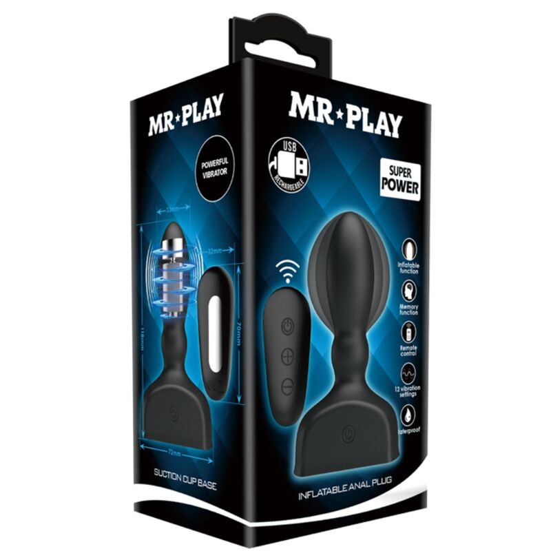 MR PLAY - TÉLÉCOMMANDE DE PLUG ANAL GONFLABLE NOIR – Image 6