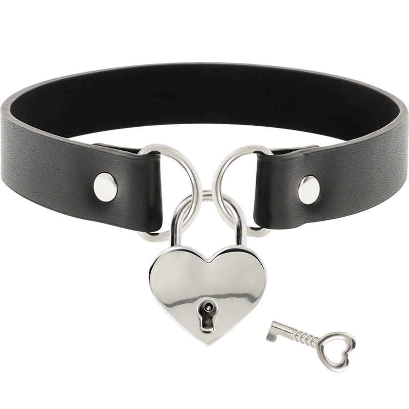 COQUETTE CHIC DESIRE - COLLIER EN CUIR VEGAN AVEC ACCESSOIRE COEUR AVEC CL? – Image 3