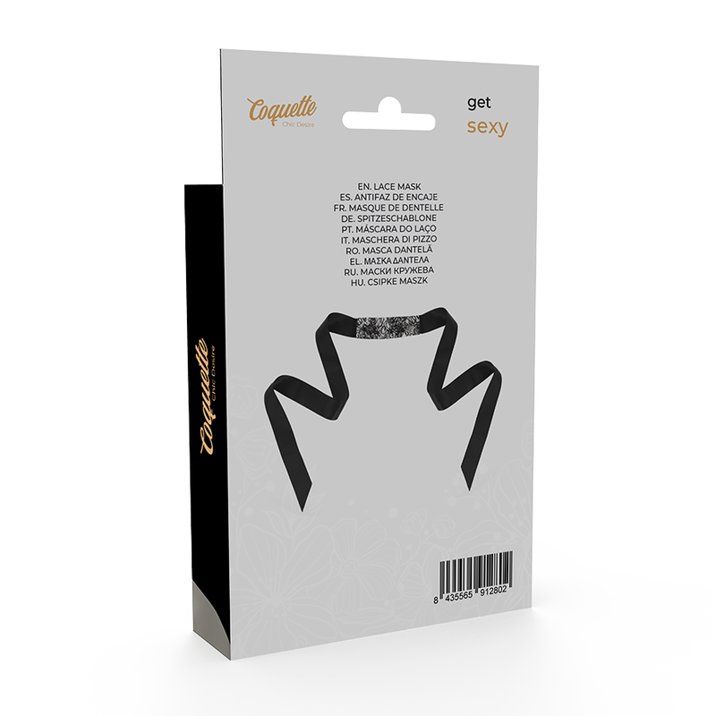 COQUETTE CHIC DESIRE - MASQUE EN DENTELLE NOIRE AVEC RUBAN – Image 6