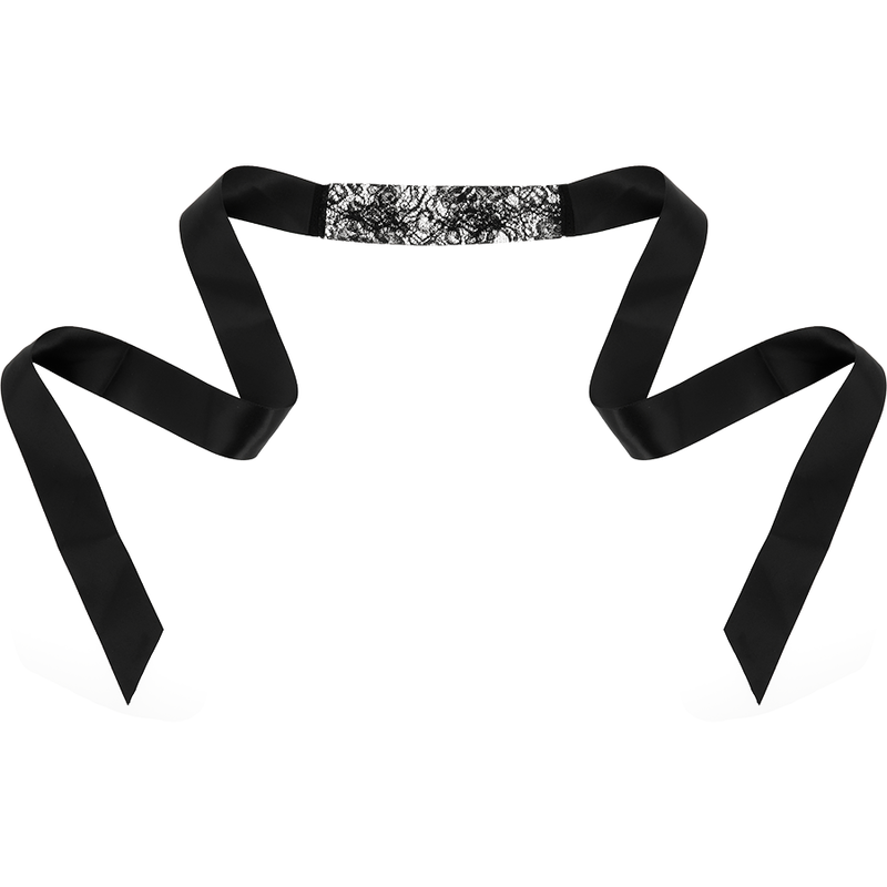 COQUETTE CHIC DESIRE - MASQUE EN DENTELLE NOIRE AVEC RUBAN – Image 3