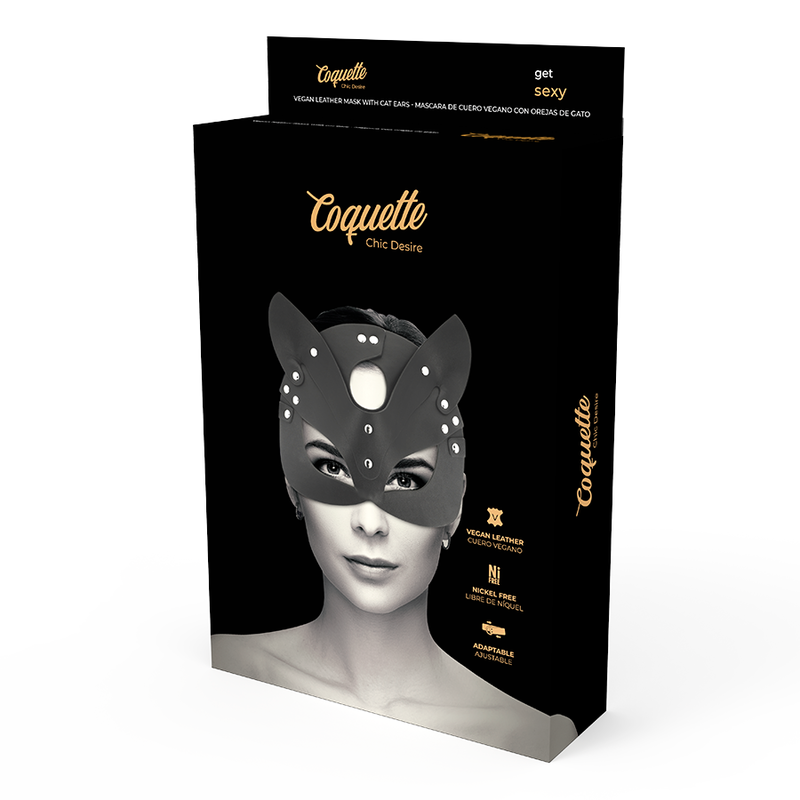 COQUETTE CHIC DESIRE - MASQUE EN CUIR VEGAN AVEC OREILLES DE CHAT – Image 5