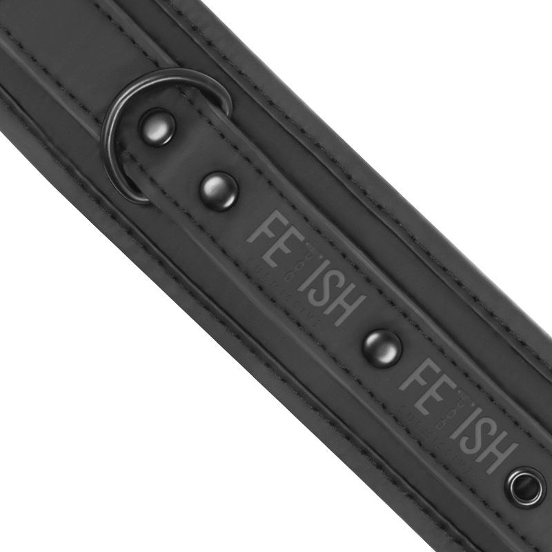 FETISH SUBMISSIVE - MENOTTES EN CUIR VÉGÉTALIEN AVEC DOUBLURE EN NOPRÈNE – Image 7