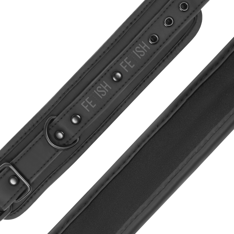 FETISH SUBMISSIVE - COLLIER ET MENOTTES EN CUIR VÉGAN AVEC DOUBLURE EN NOPRÈNE – Image 8